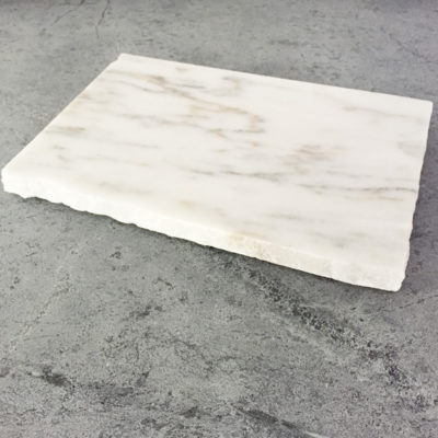 Danby White marble cheese board with rough edges