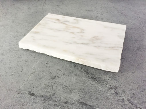 Danby White marble cheese board with rough edges